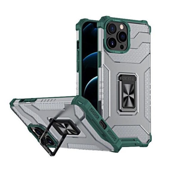 Husa de protectie compatibila cu Apple iPhone 13 Pro Acrylic Armor cu suport Verde Inchis
