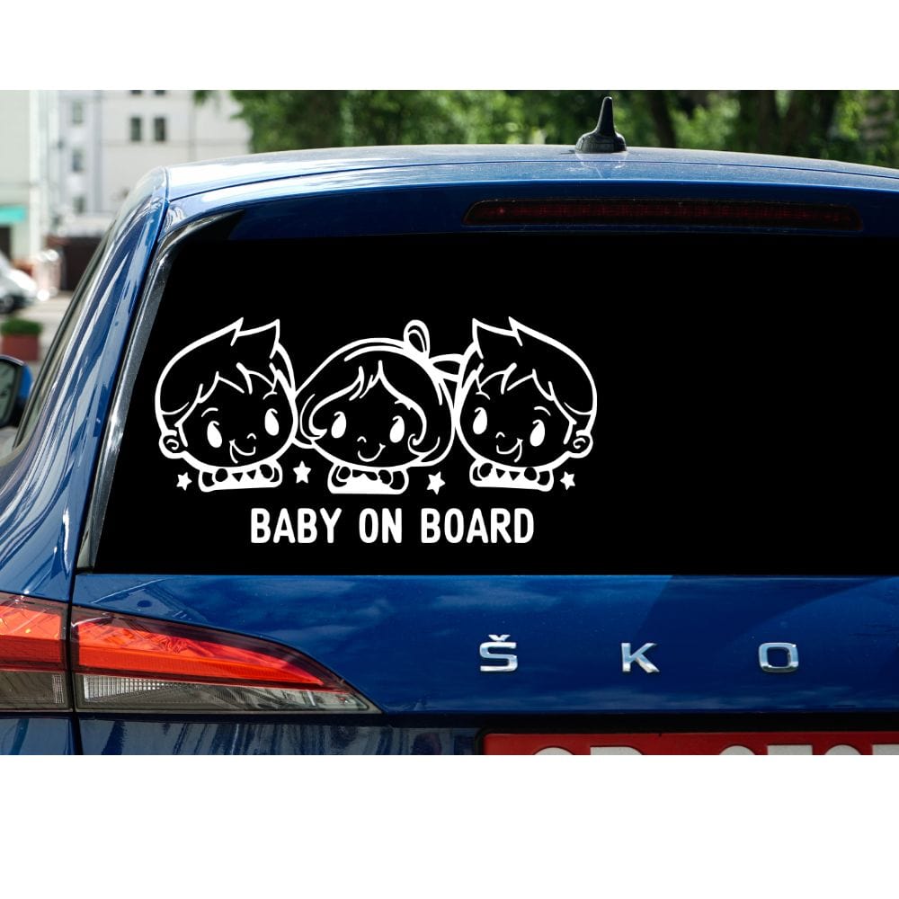 Sticker Personalizat 3 Frați - Baby On Board