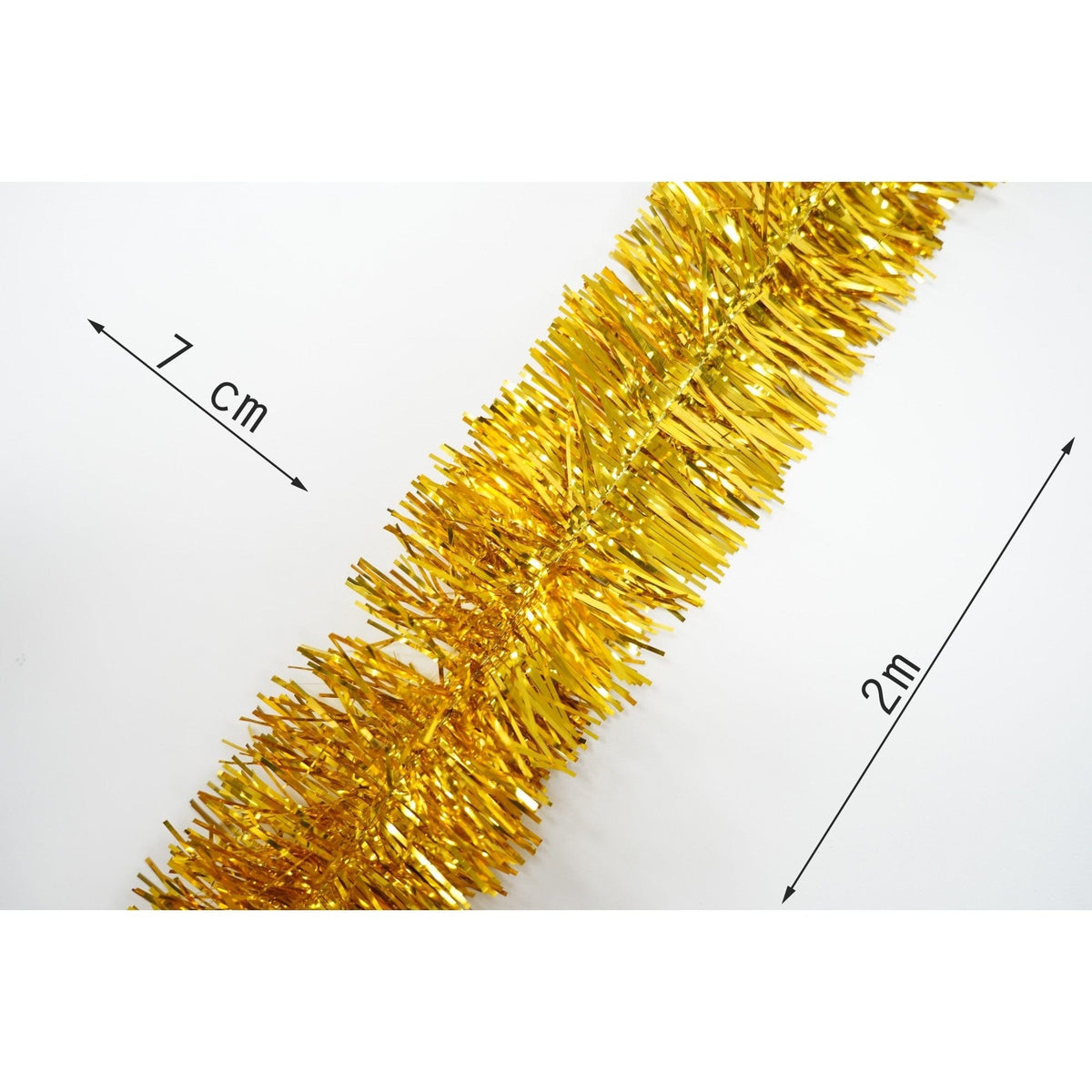 Beteala Craciun, auriu, marimea: 2 m x 7 cm material: folie PVC, interior/exterior