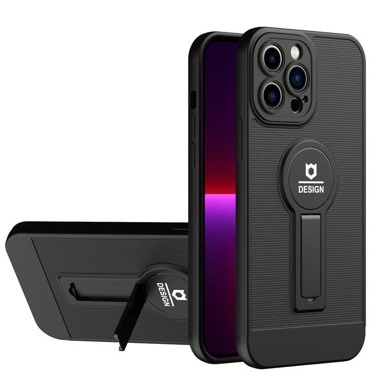 HUSA ARMOR DESIGN CU STAND PENTRU APPLE IPHONE XR, NEGRU, SUPORT AUTO MAGNETIC, WIRELESS CHARGE, PROTECTIE ANTISOC