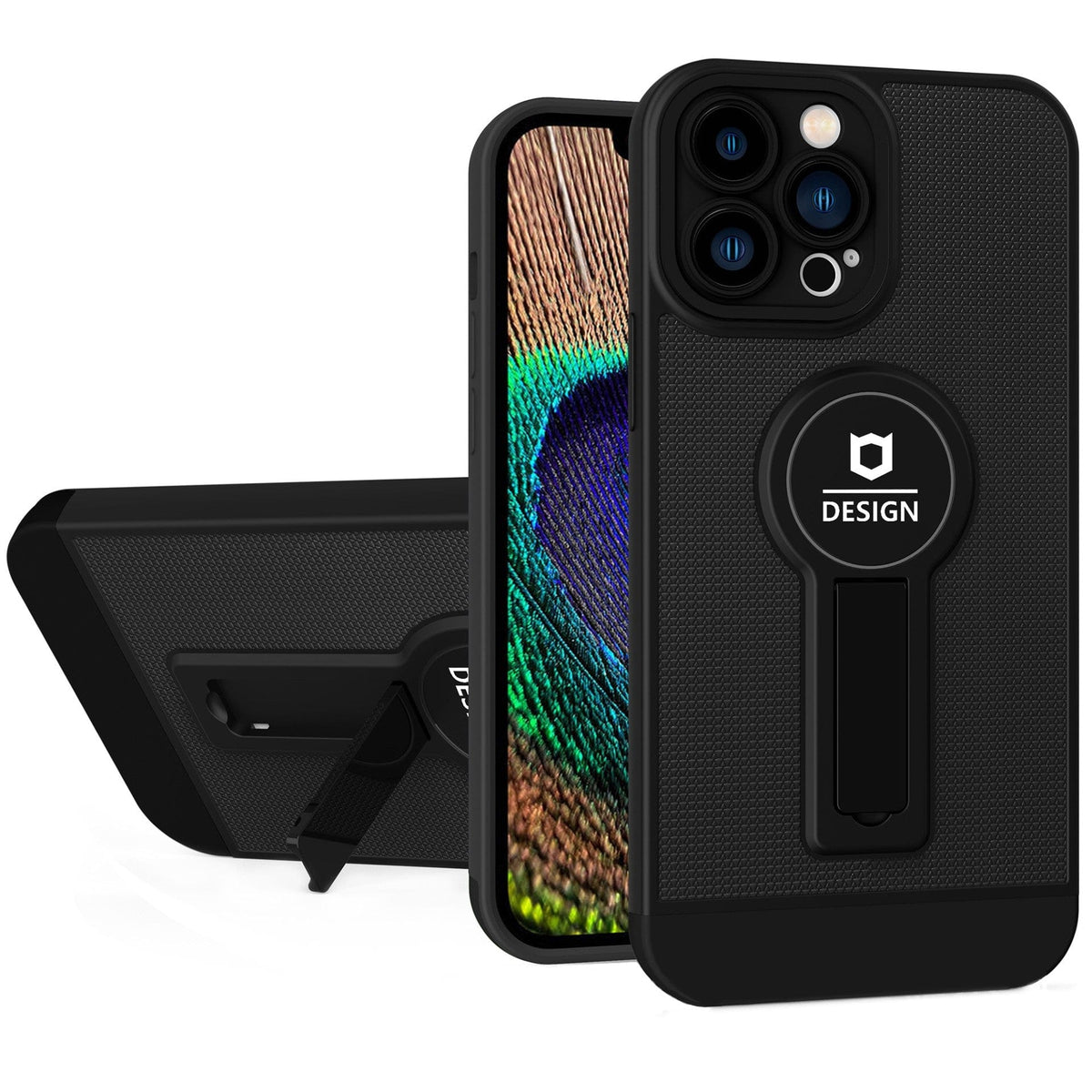 Husa Eagle Eye cu Stand pentru Huawei P20 Lite, Negru, Suport Auto Magnetic, Protectie Antisoc