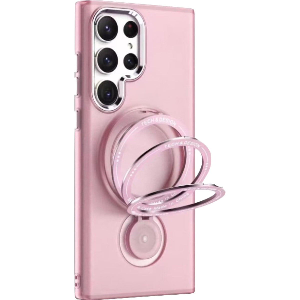 HUSA DE PROTECTIE, CU INCARCARE WIRELESS, TEHNOLOGIE MAGSAFE, TPU, INEL MAGNETIC ROTATIV CU FUNCTIE DE SUPORT, PENTRU SAMSUNG GALAXY S23 , ROSE GOLD