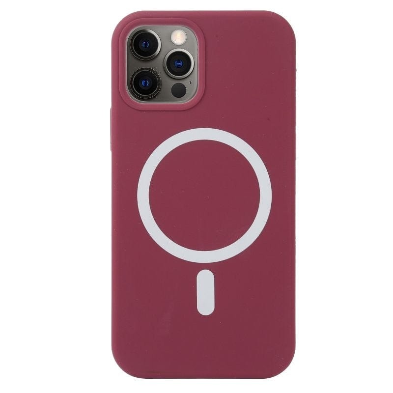 Husa MagSafe liquid large hole magnetic shell pentru Apple iPhone 13, Full Cover, Liquid Silicone, Magnetica, Incarcare Wireless, Mov
