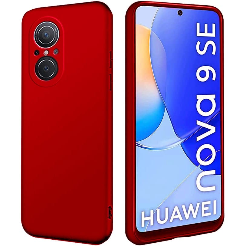 Husa Matte TPU pentru Huawei NOVA 9 SE, Silicon Slim, Protectie Antisoc, Rosu
