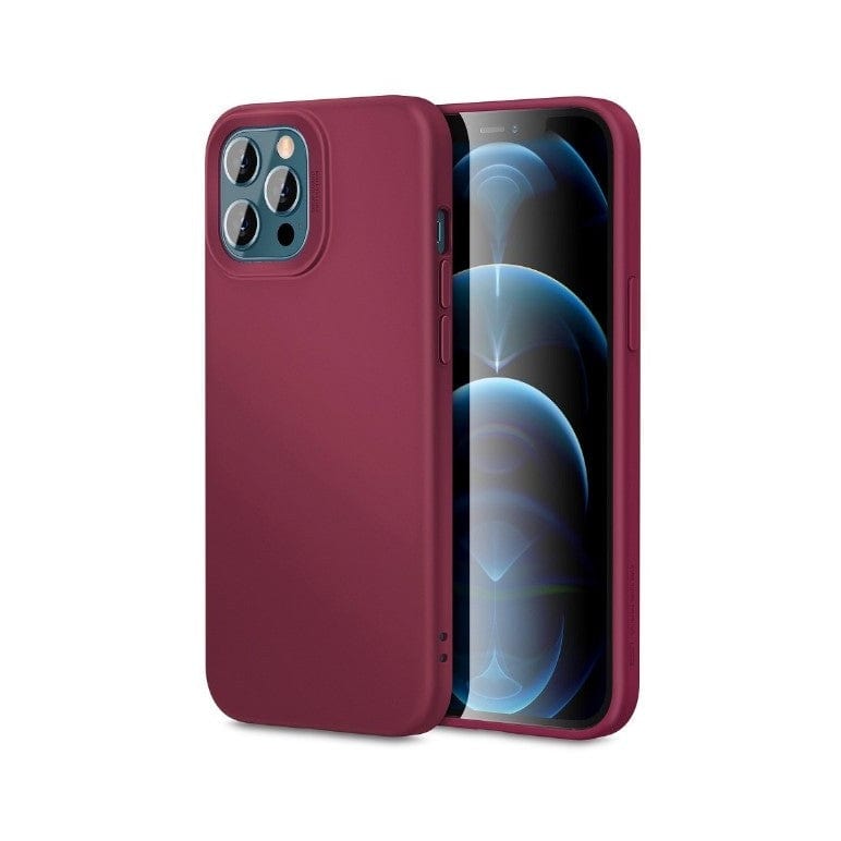Husa pentru Apple iPhone 14 Pro Max, Liquid Silicone, cu Microfibra pe interior, Protectie Antisoc, Wine red, Claret