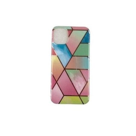 Husa protectie pentru Apple iPhone 11 Pro Max Soft IMD TPU Marble Geometric Roz