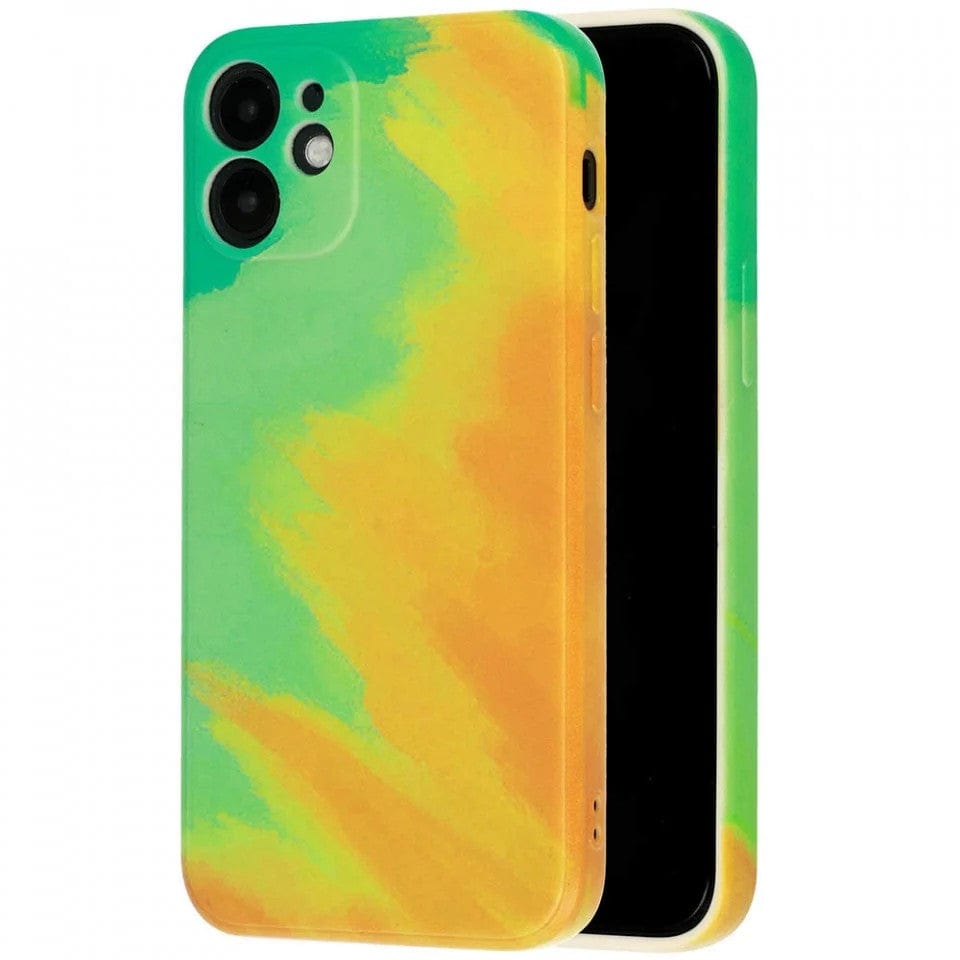 Husa protectie compatibila cu Apple iPhone 11 Tpu Ombre, Verde/Galben