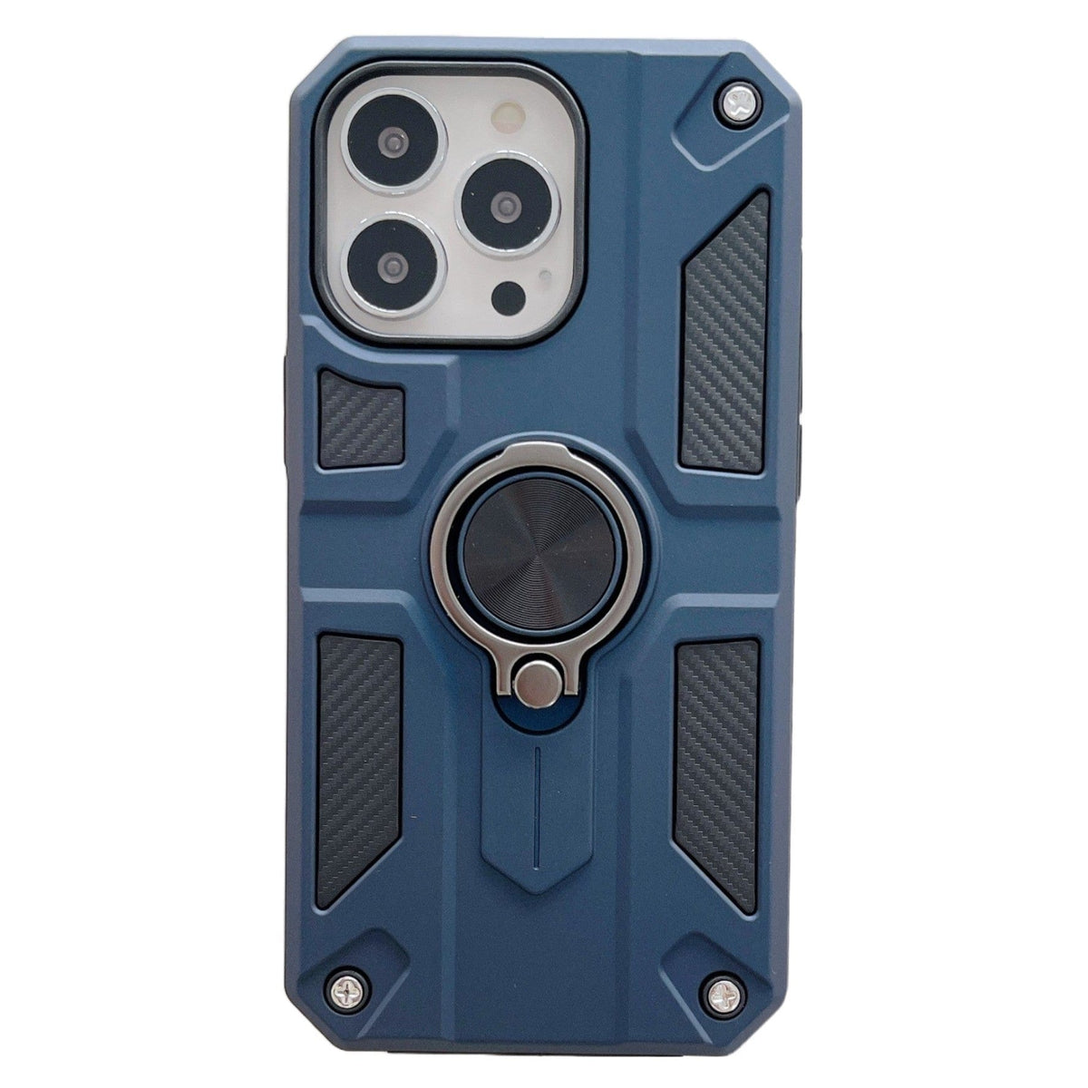 Husa protectie compatibila cu Apple iPhone 13 Pro Max Defender Model 5 cu suport prindere inel,Albastru