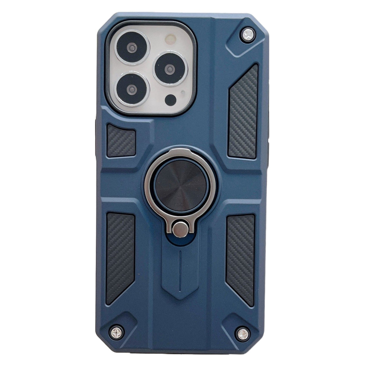 Husa protectie compatibila cu Apple iPhone 13 Mini Defender Model 5 cu suport prindere inel,Albastru