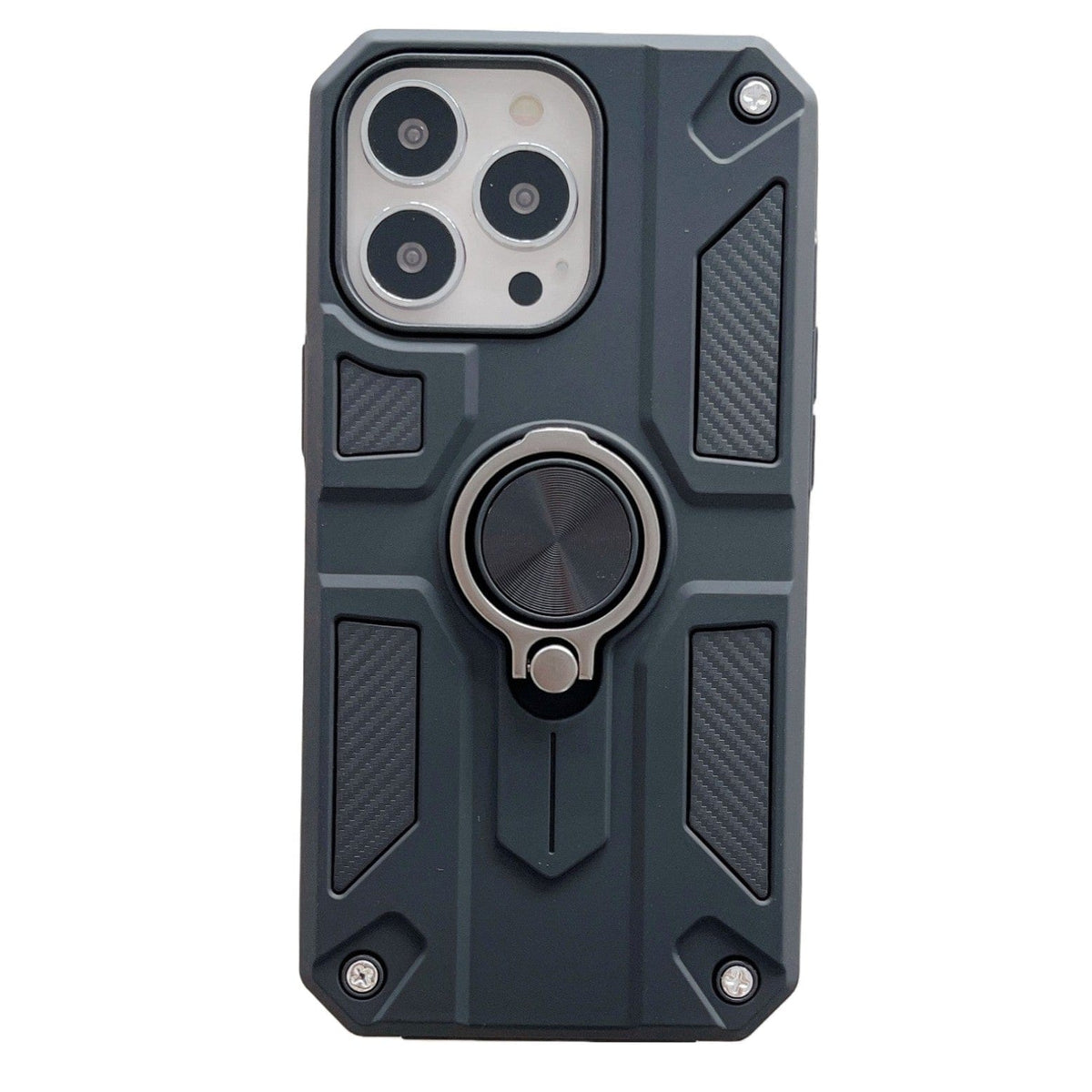 Husa protectie compatibila cu Apple iPhone 13 Mini Defender Model 5 cu suport prindere inel,Negru