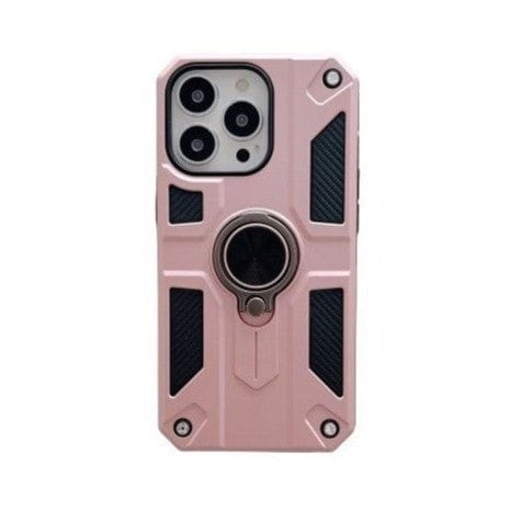 Husa protectie compatibila cu Apple iPhone 13 Mini Defender Model 5 cu suport prindere inel,Roz Auriu