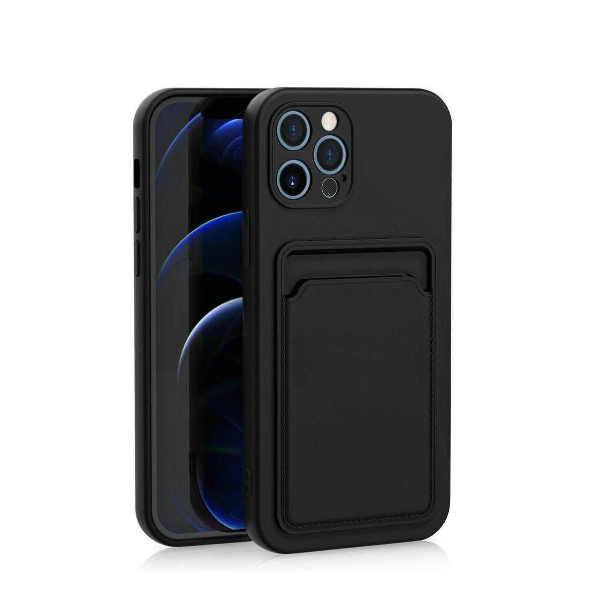 HUSA PROTECTIE CU SUPORT CARD COMPATIBILA CU SAMSUNG GALAXY A02S NEGRU