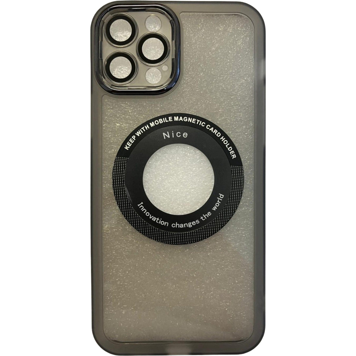 Husa protectie pentru Apple iPhone 12 / 12 Pro decupaj logo, magnetica, Protectie Camera, Negru