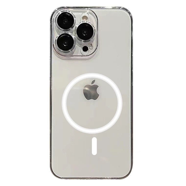 Husa protectie pentru Apple iPhone 12, MagSafe Silicone, Protectie si folie camera inclusa, protectie camera, Transparent