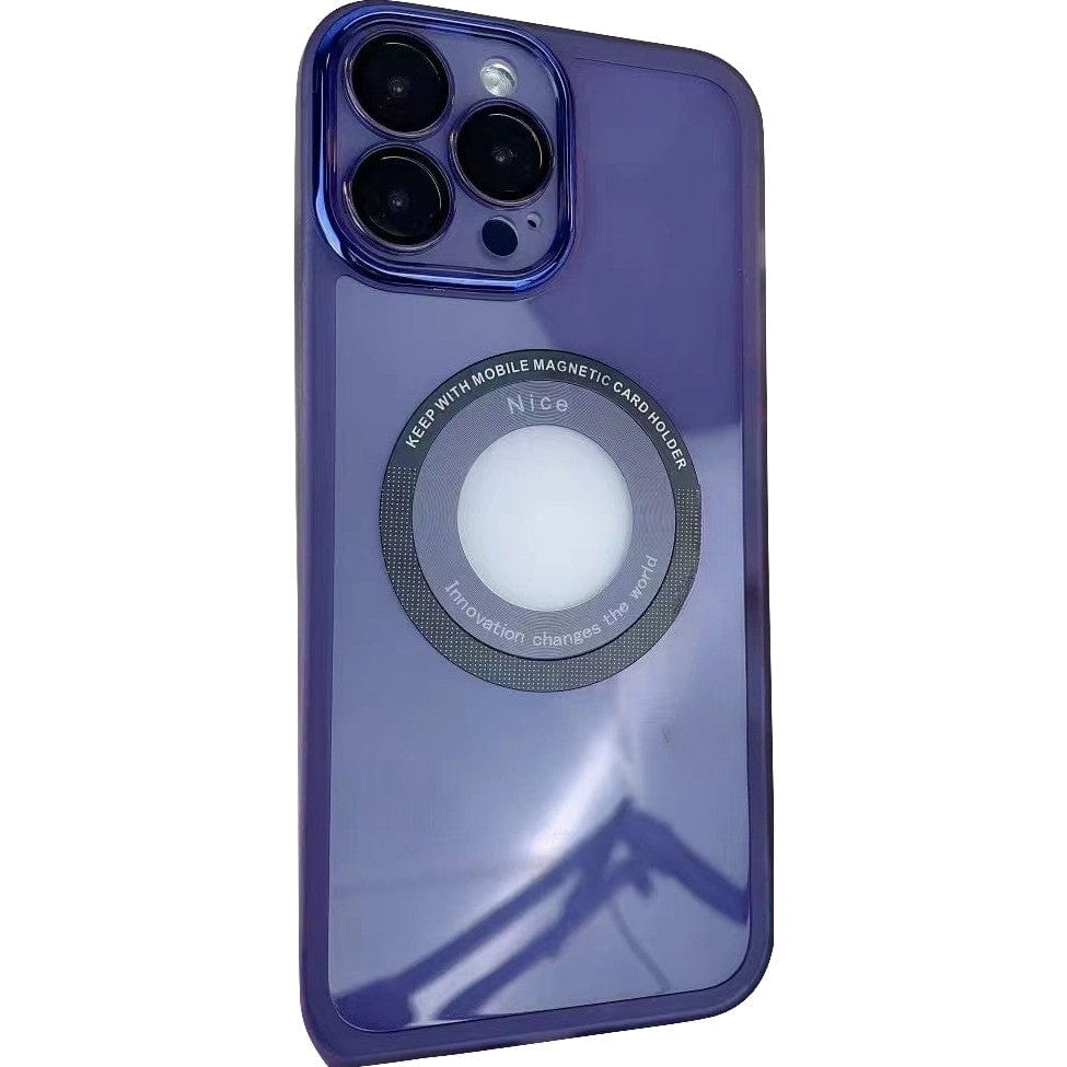 Husa protectie MagSafe TPU, pentru iPhone 14 Pro Max, cu decupaj logo, cu Folie Sticla Camera, Mov