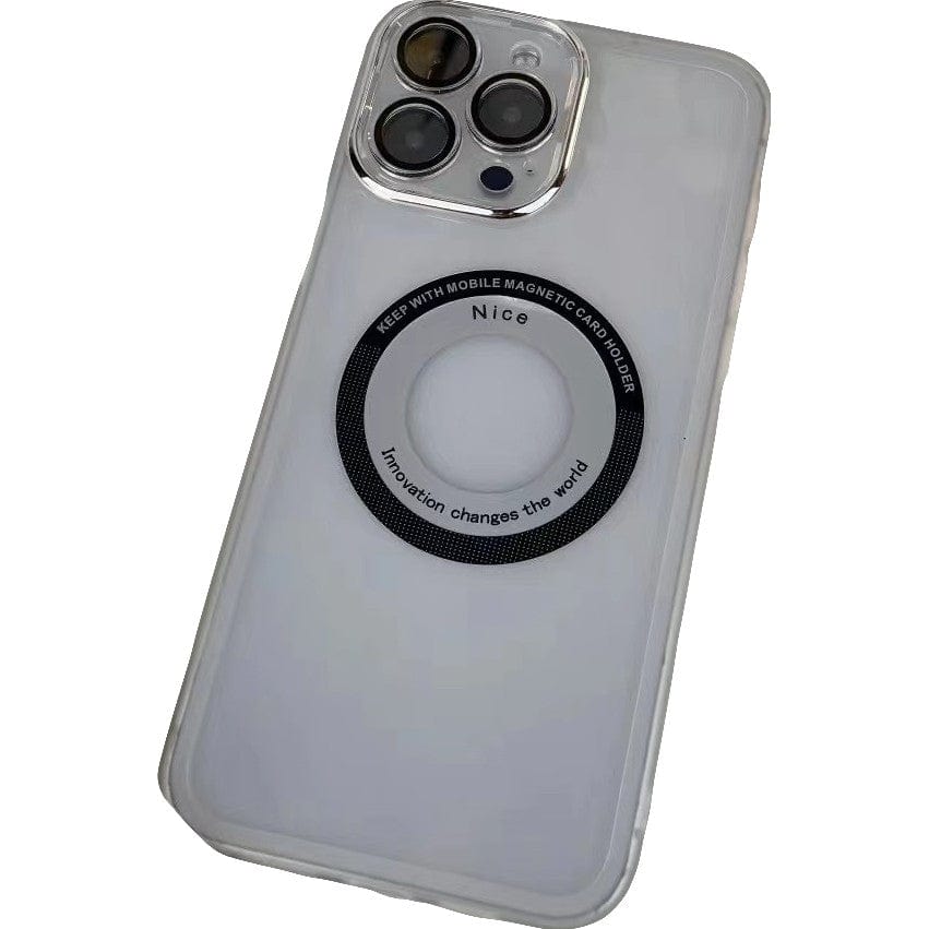 Husa protectie MagSafe TPU, pentru iPhone 14 Pro Max, cu decupaj logo, Folie Sticla Camera, Transparent