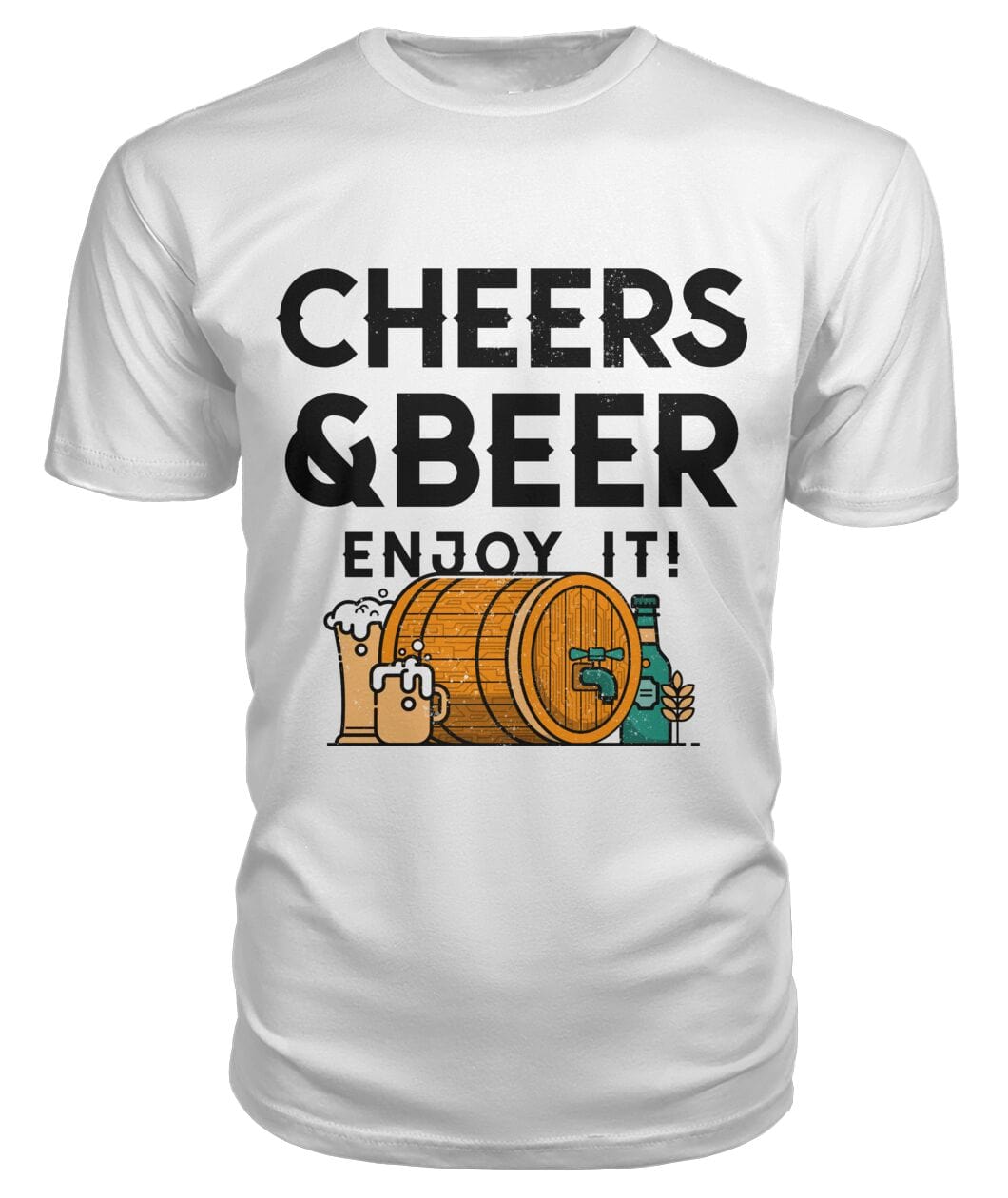 Tricou Cheers and Beer Alb