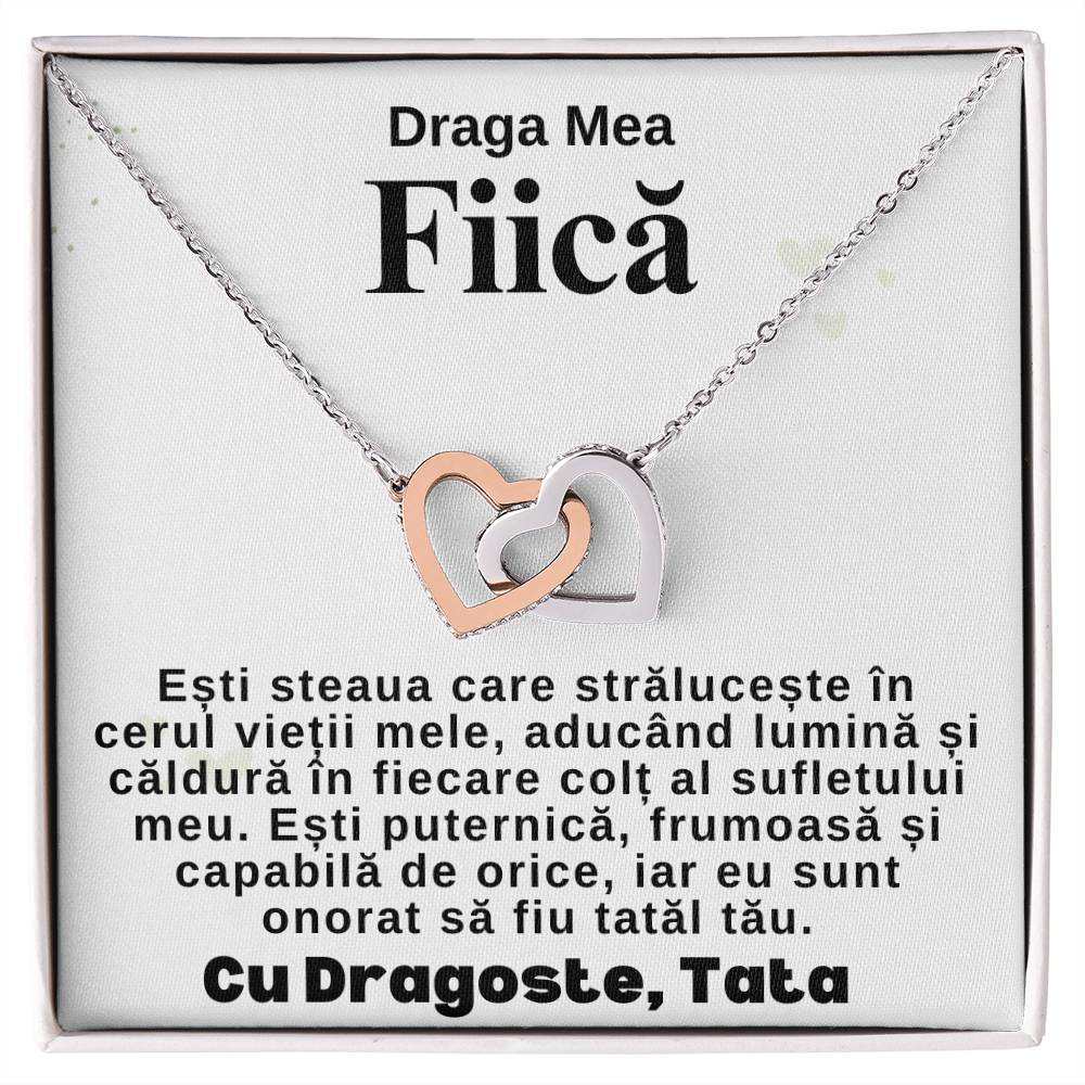 Draga Mea Fiică-Colier Inimi Pereche de la Tata