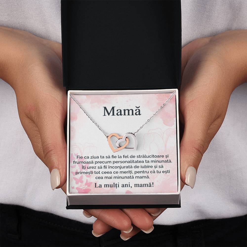 La Multi Ani Mamă - colier inimi pereche | Mobifan.ro - Huse