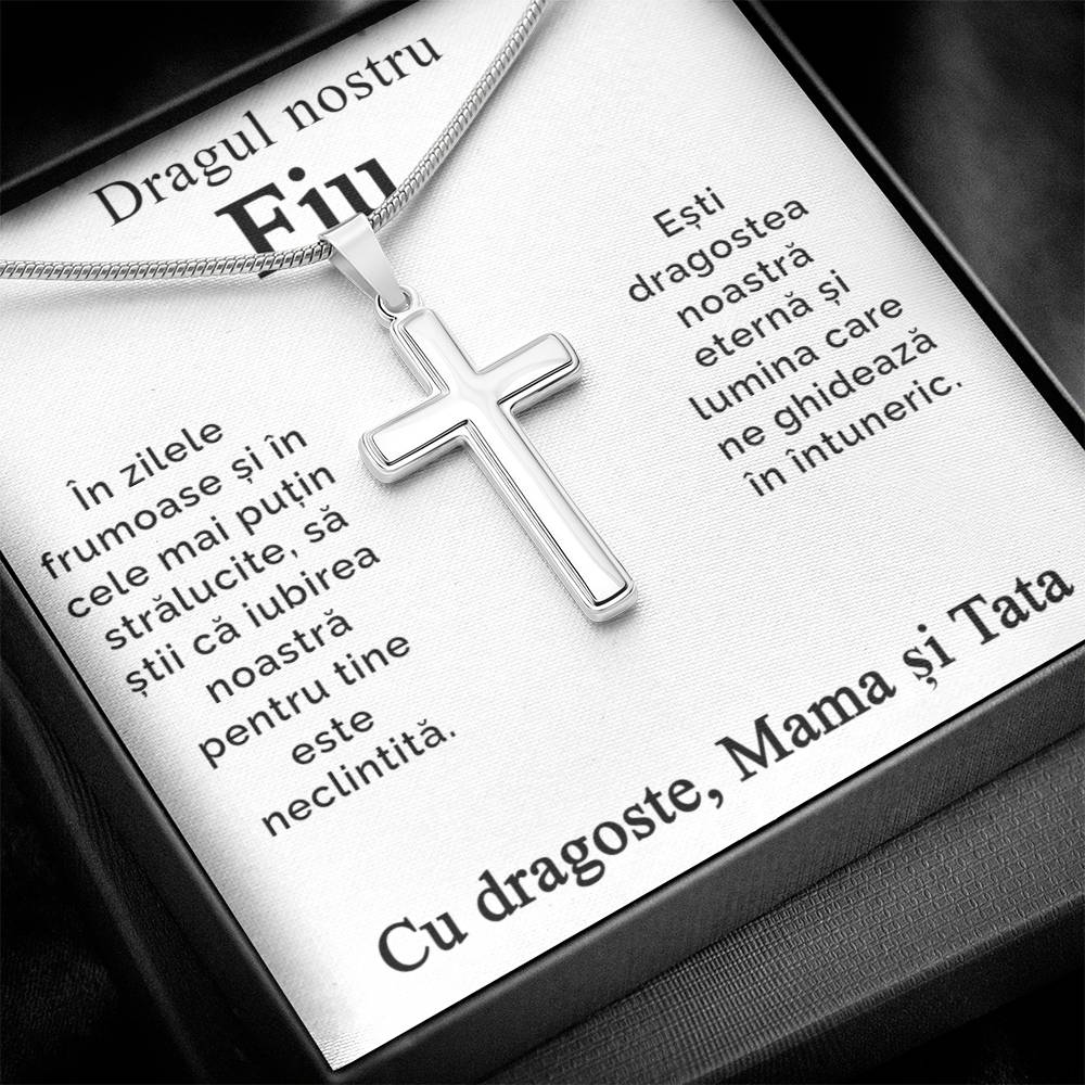 Pentru Fiu - Mama si tata - Colier Cruce